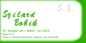 szilard bobik business card